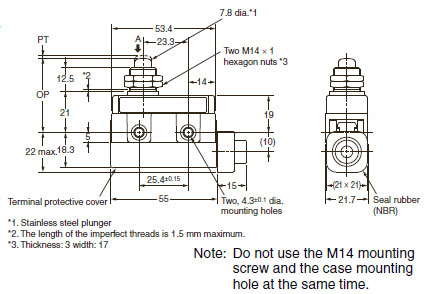 ZC-[]55 Enclosed Switch/Dimensions | OMRON Industrial Automation